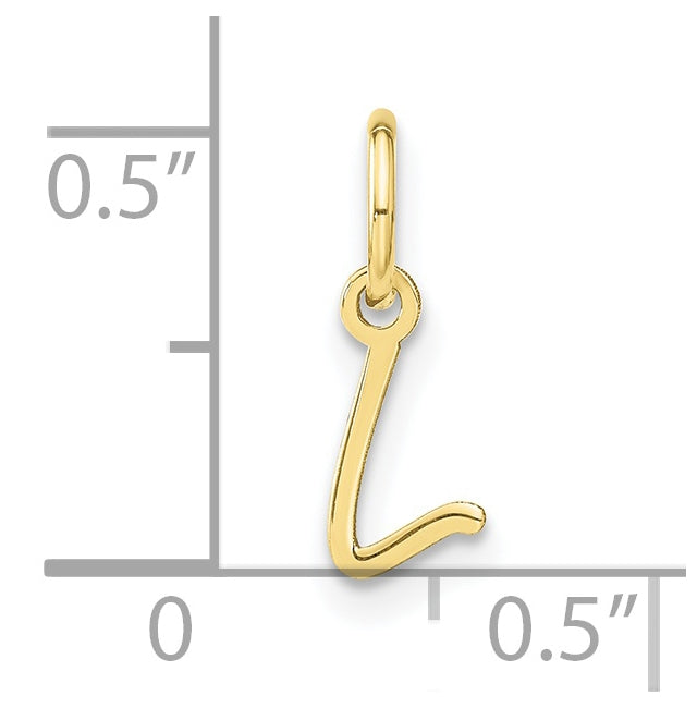 10K Yellow Gold Upper case Letter L Initial Charm