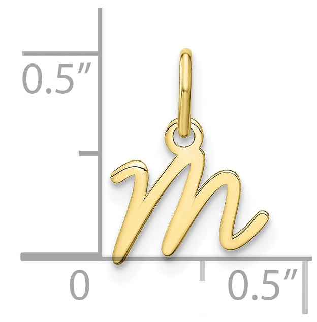 10K Yellow Gold Upper case Letter M Initial Charm