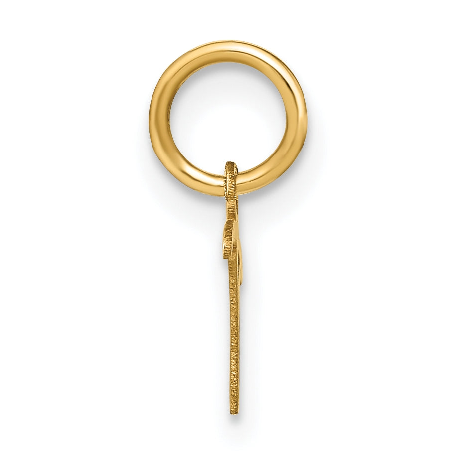 10K Yellow Gold Upper case Letter T Initial Charm