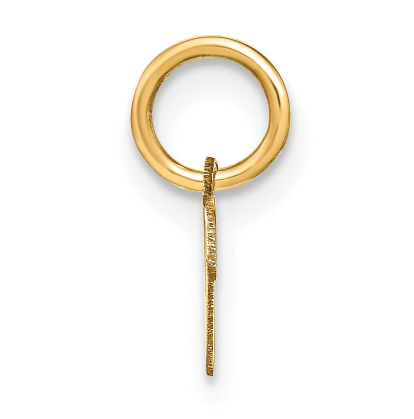 10K Yellow Gold Upper case Letter V Initial Charm