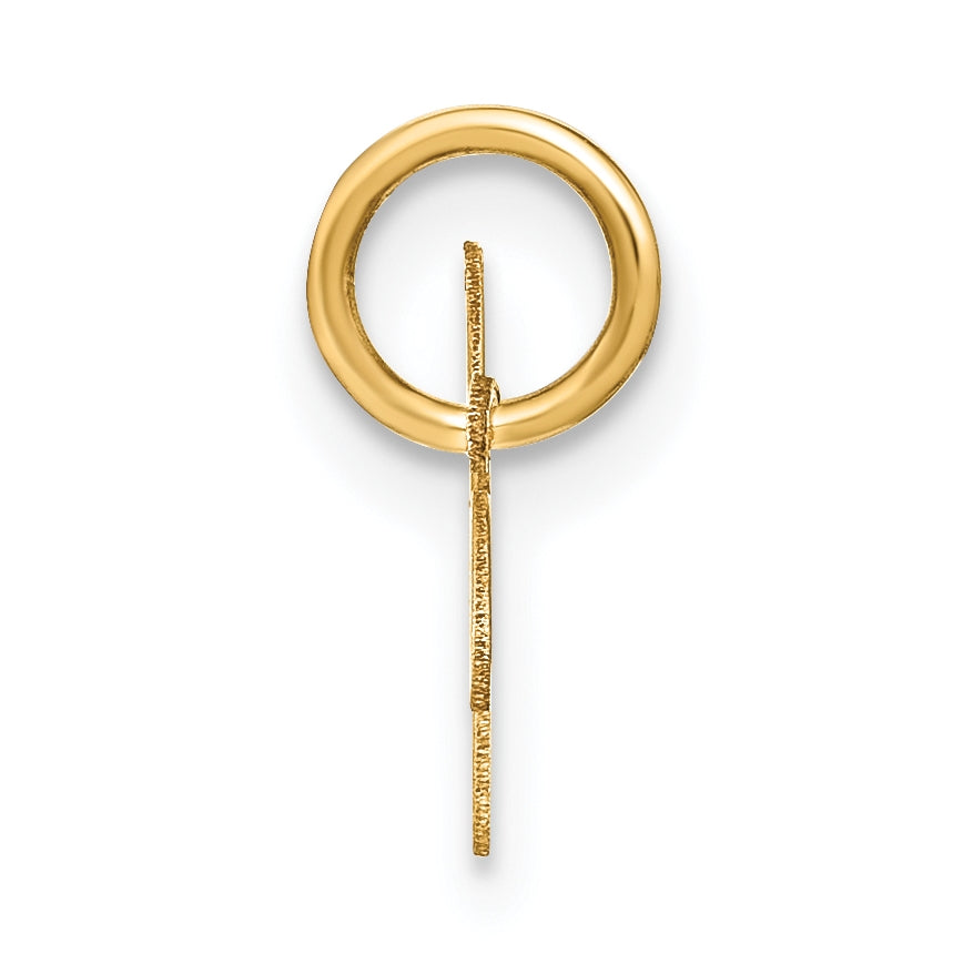10K Yellow Gold Upper case Letter W Initial Charm