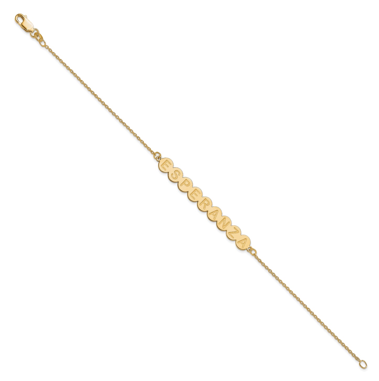 10K Yellow Gold 9 Letter Bubble Bracelet