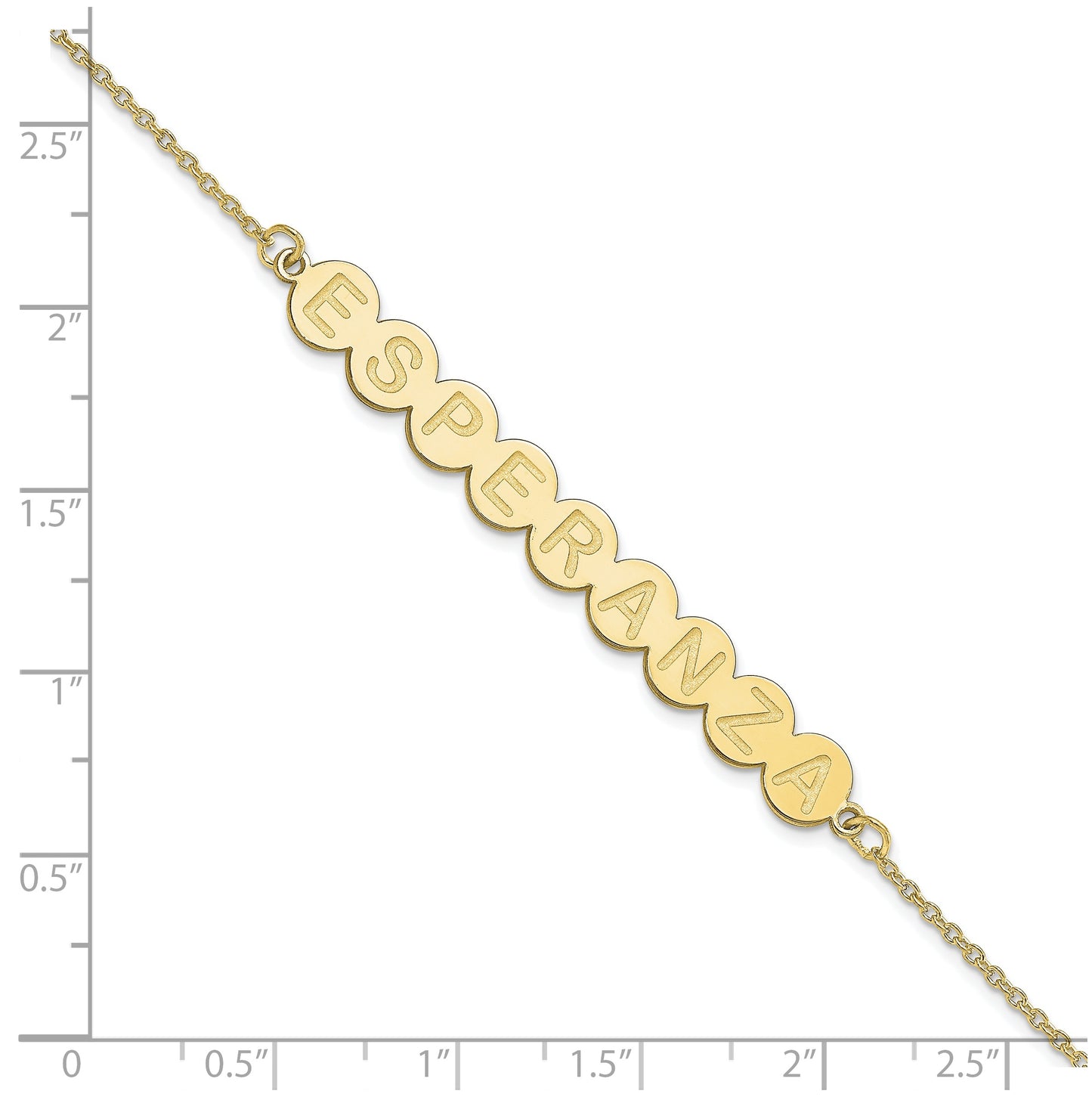 10K Yellow Gold 9 Letter Bubble Bracelet