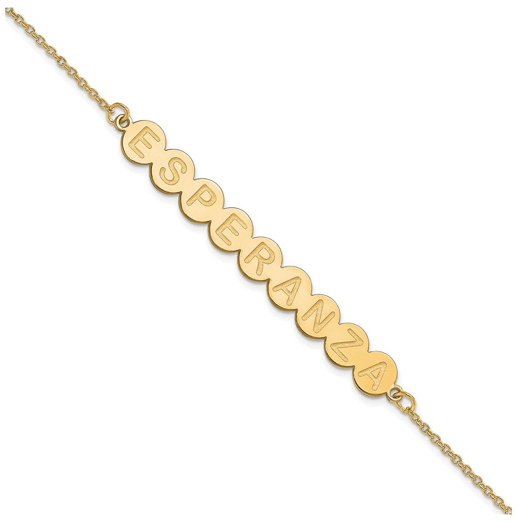 10K Yellow Gold 9 Letter Bubble Bracelet