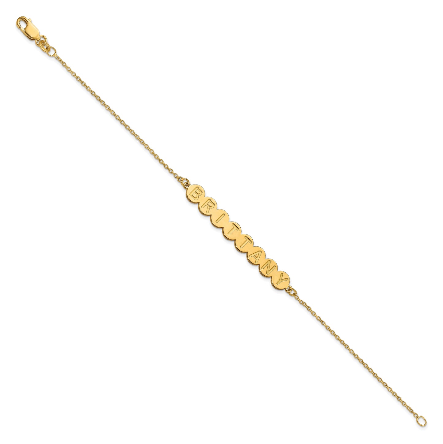10K Yellow Gold 8 Letter Bubble Bracelet