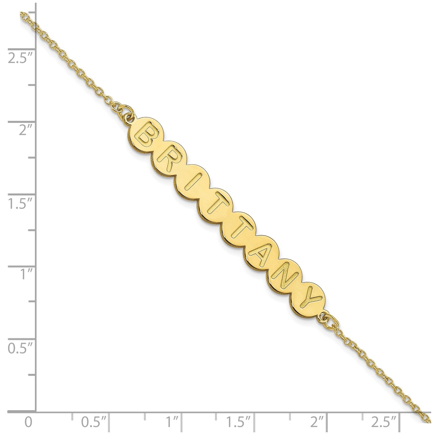 10K Yellow Gold 8 Letter Bubble Bracelet