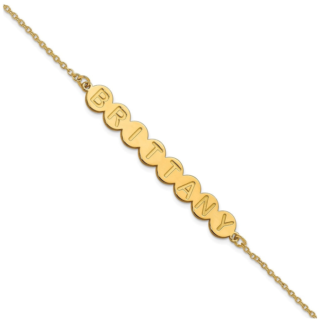 10K Yellow Gold 8 Letter Bubble Bracelet