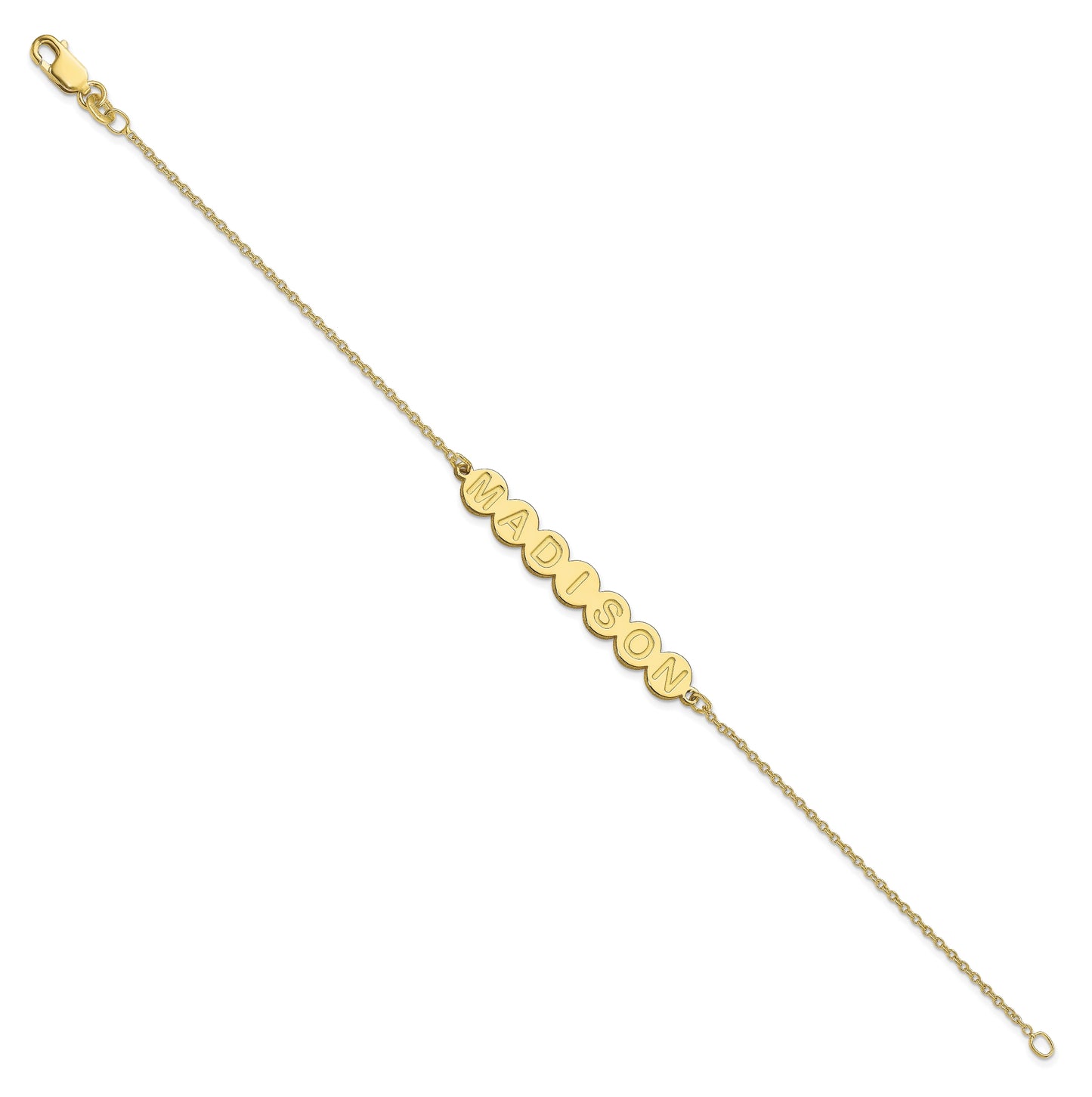 10K Yellow Gold 7 Letter Bubble Bracelet