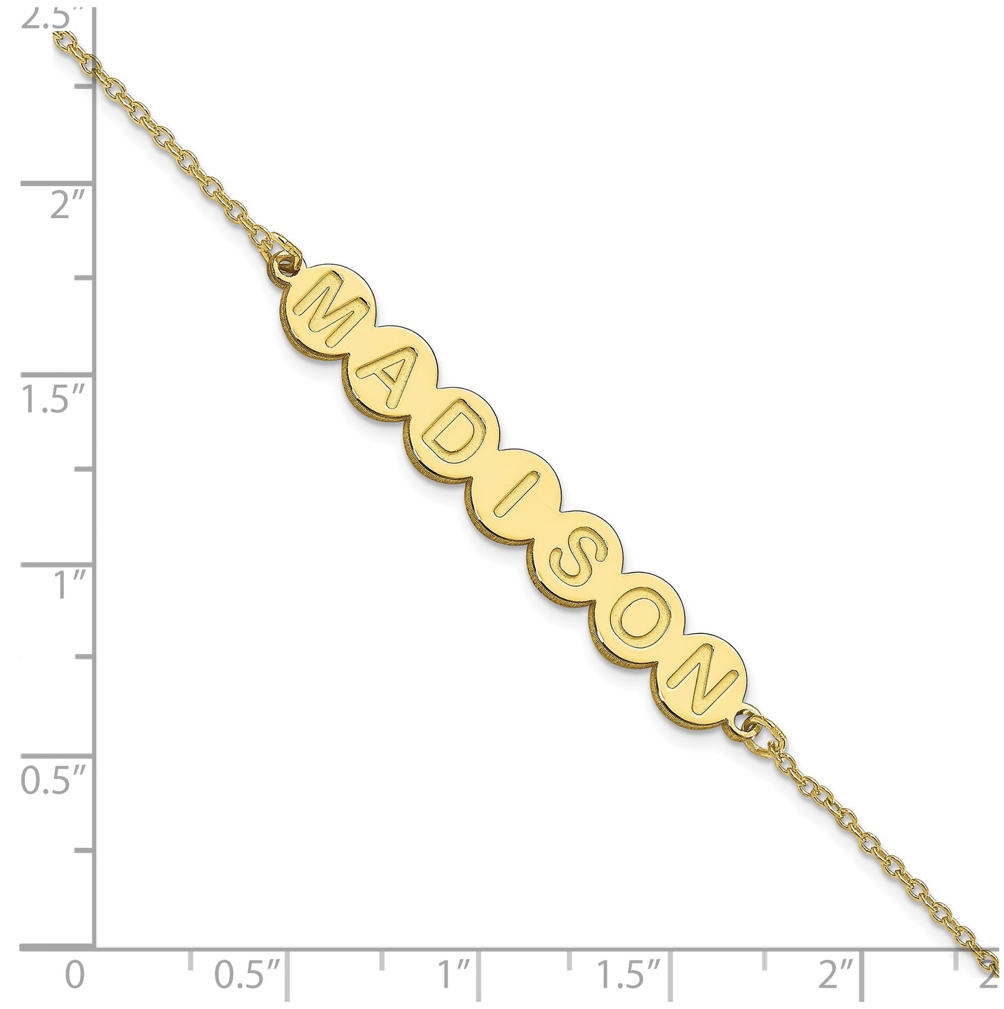 10K Yellow Gold 7 Letter Bubble Bracelet