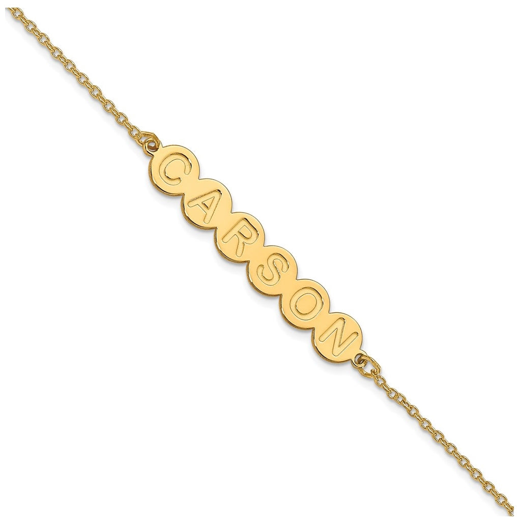 10K Yellow Gold 6 Letter Bubble Bracelet