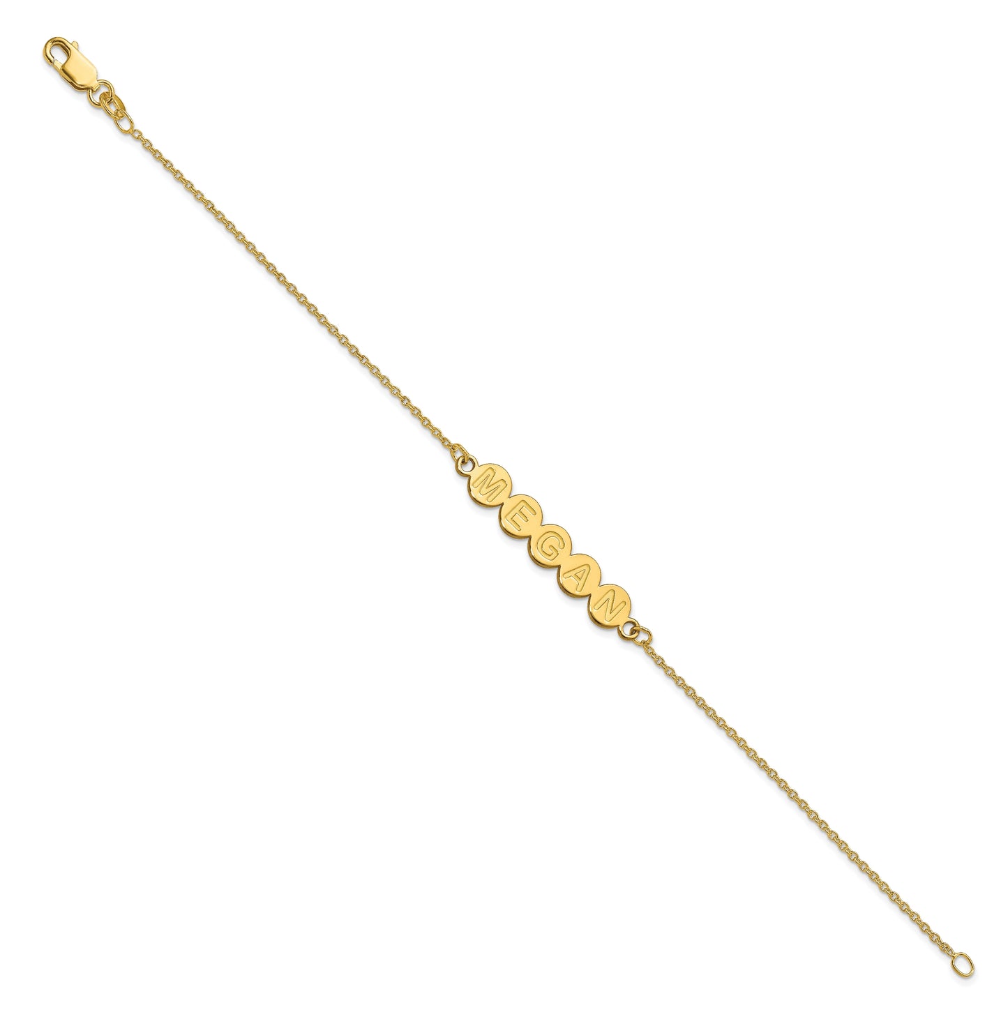10K Yellow Gold 5 Letter Bubble Bracelet