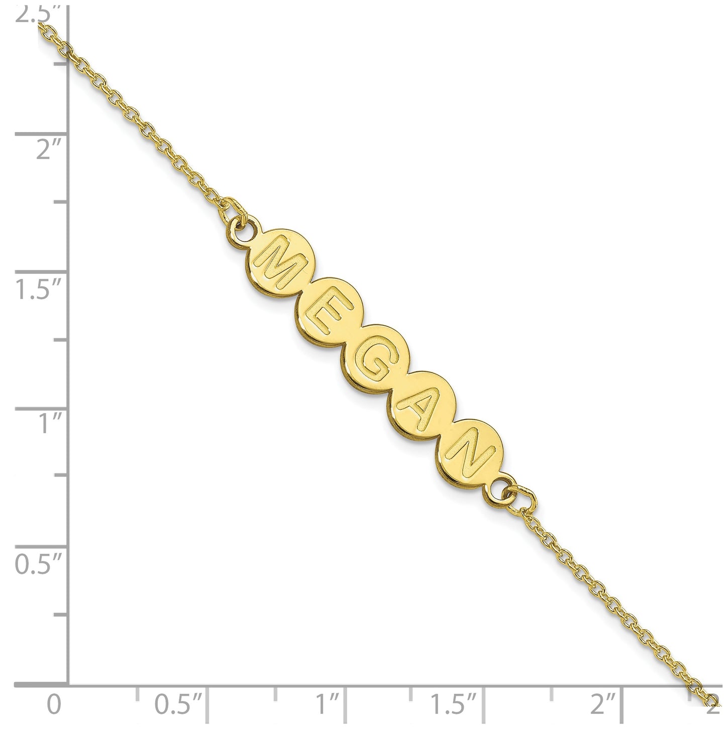 10K Yellow Gold 5 Letter Bubble Bracelet