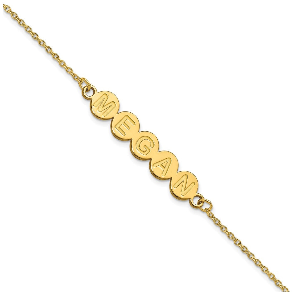 10K Yellow Gold 5 Letter Bubble Bracelet