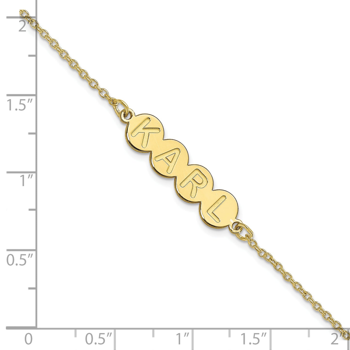 10K Yellow Gold 4 Letter Bubble Bracelet