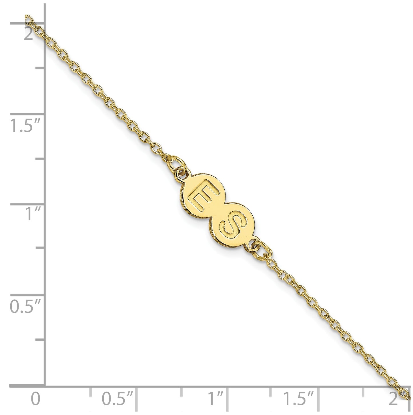 10K Yellow Gold 2 Letter Bubble Bracelet