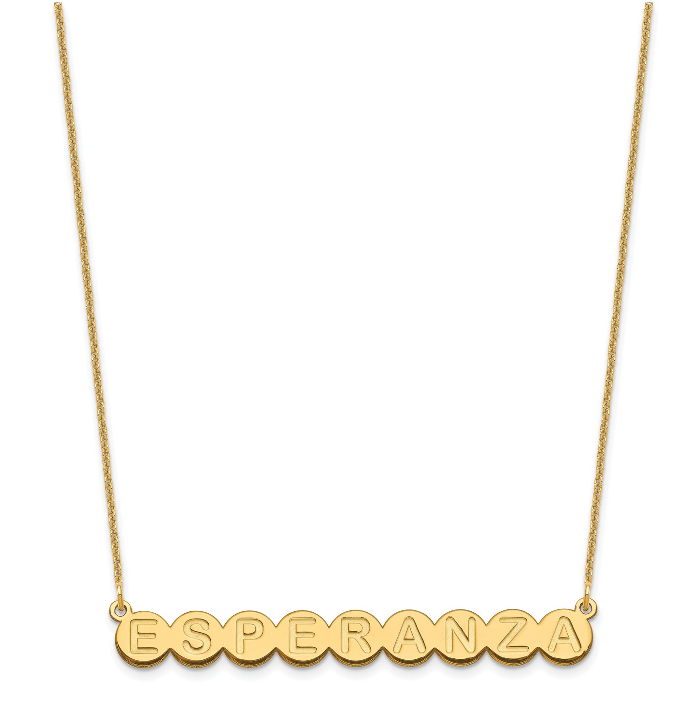 10K Yellow Gold 9 Letter Bubble Necklace