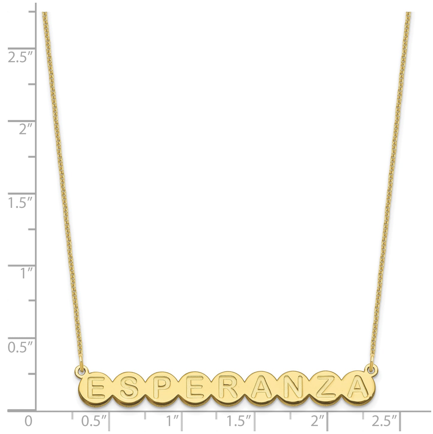 10K Yellow Gold 9 Letter Bubble Necklace