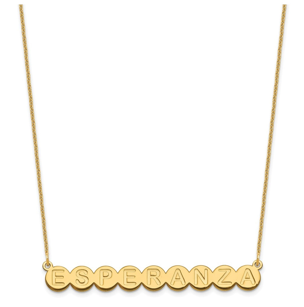 10K Yellow Gold 9 Letter Bubble Necklace