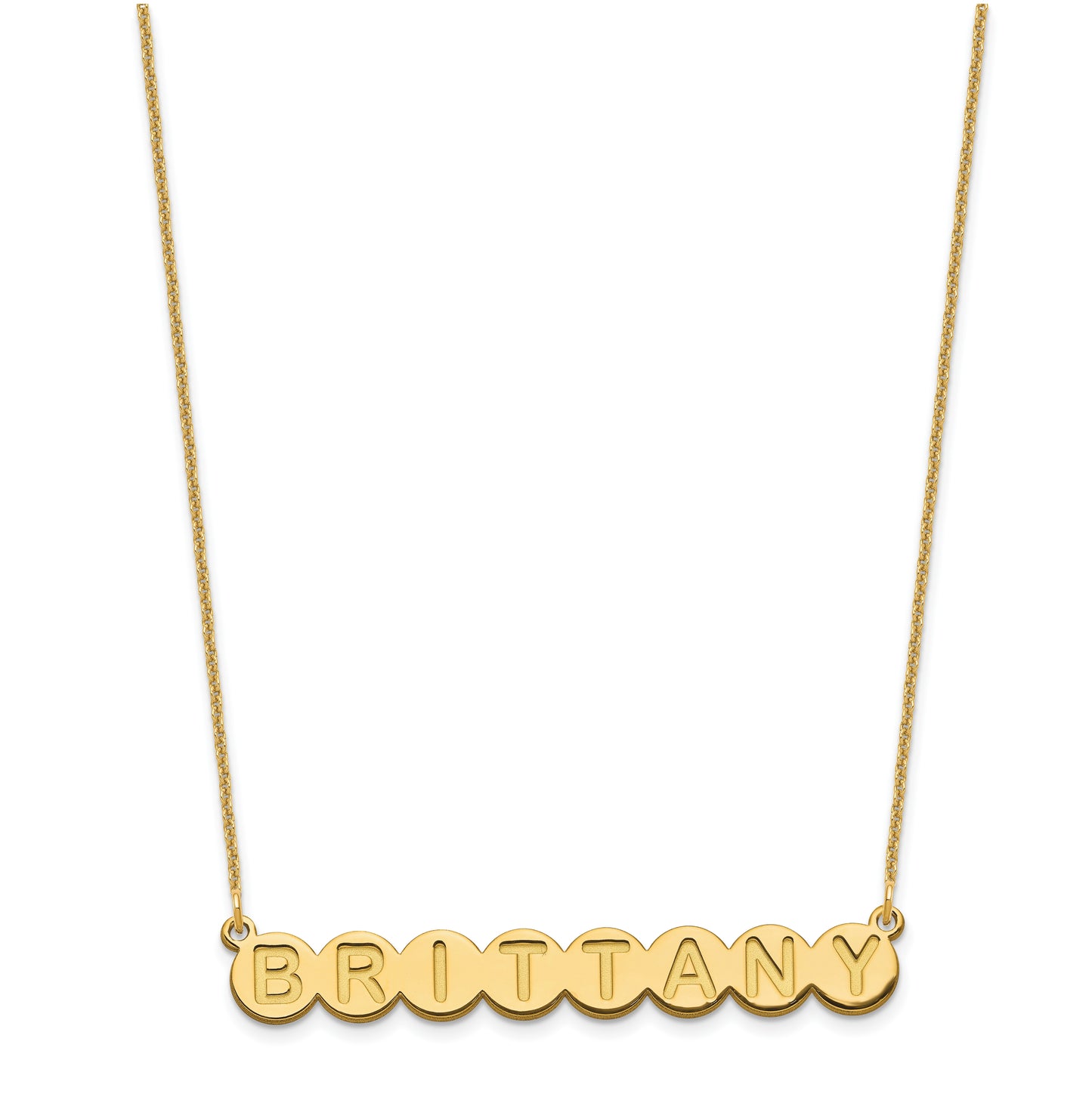 10K Yellow Gold 8 Letter Bubble Necklace
