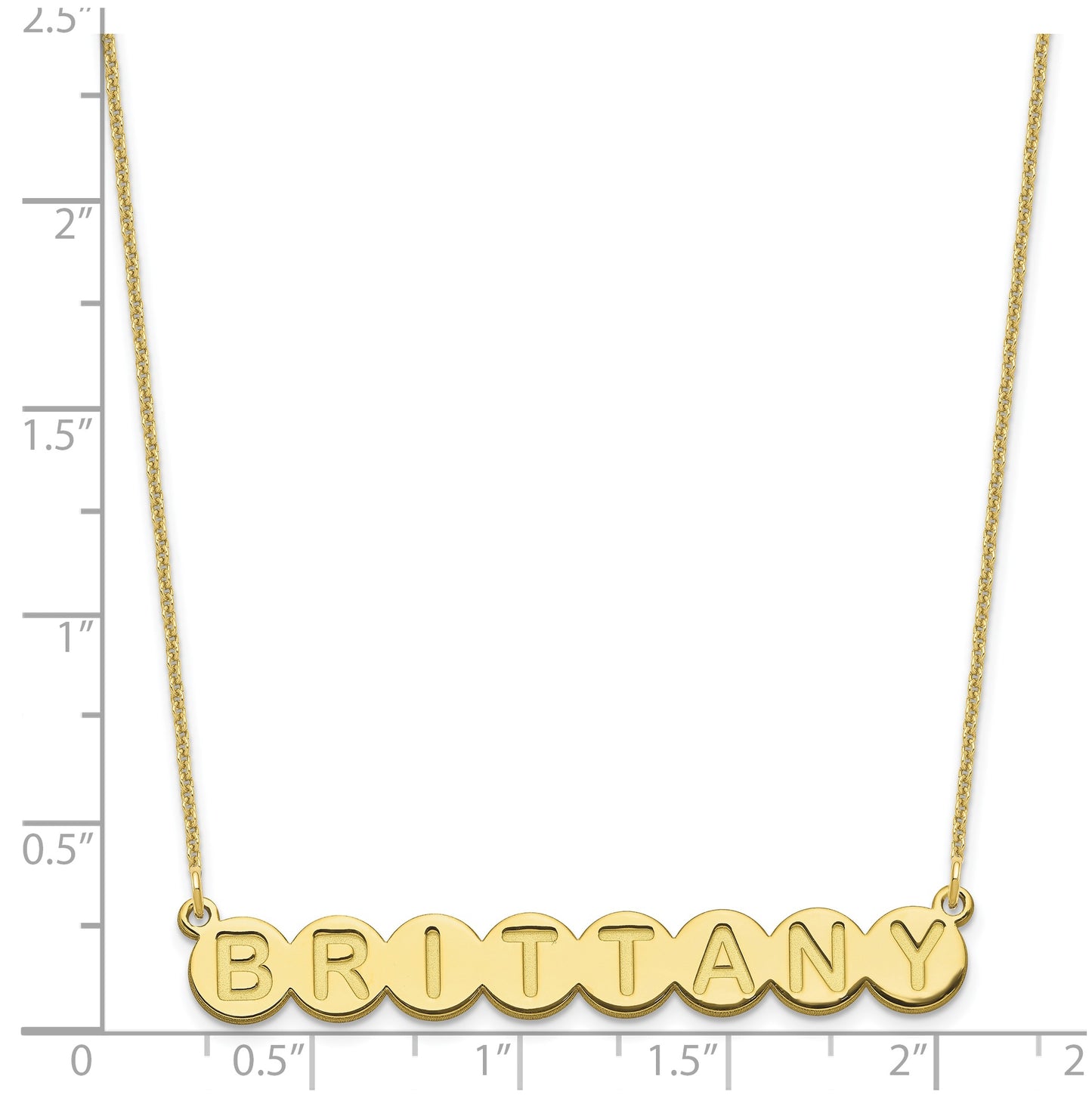 10K Yellow Gold 8 Letter Bubble Necklace