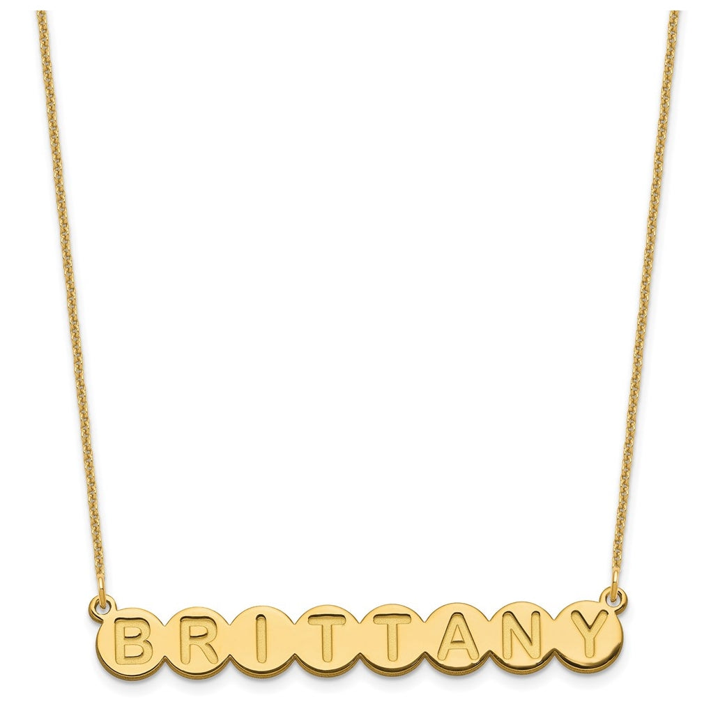 10K Yellow Gold 8 Letter Bubble Necklace
