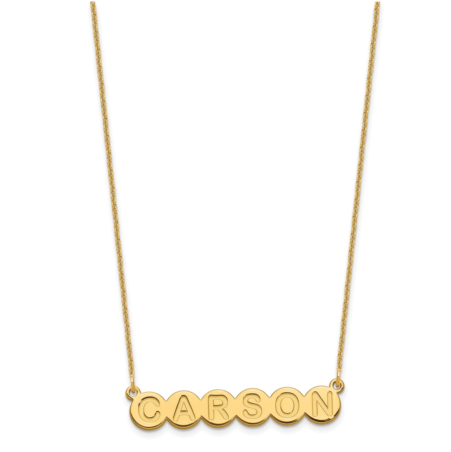 10K Yellow Gold 6 Letter Bubble Necklace