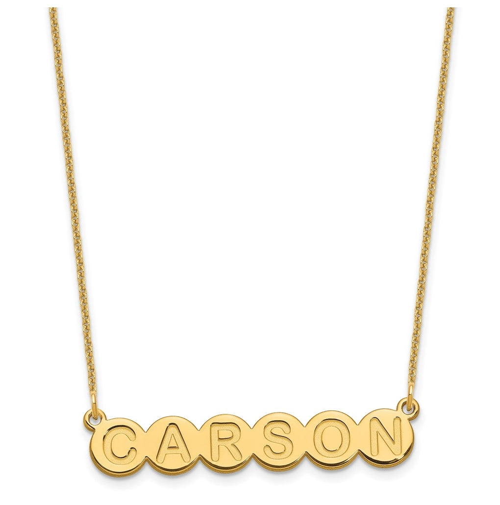 10K Yellow Gold 6 Letter Bubble Necklace