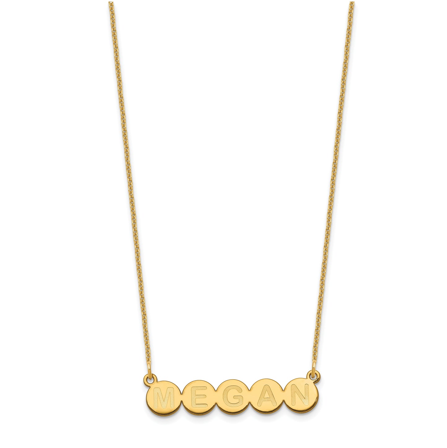 10K Yellow Gold 5 Letter Bubble Necklace