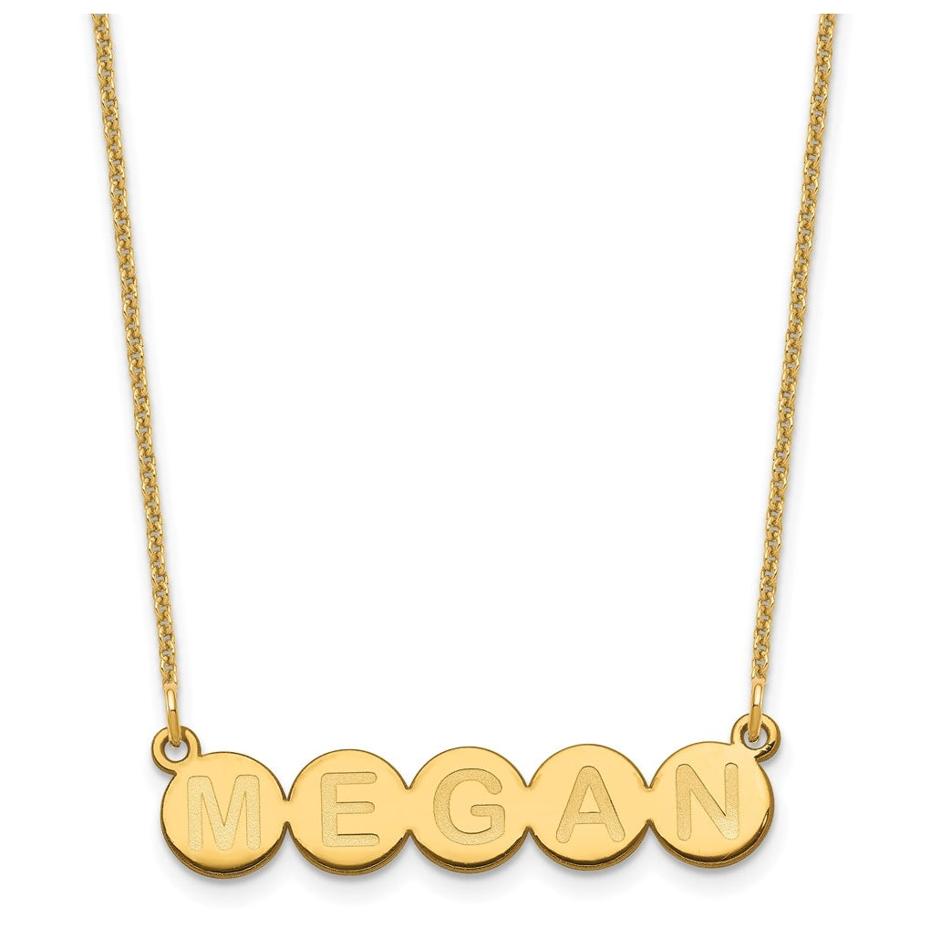 10K Yellow Gold 5 Letter Bubble Necklace