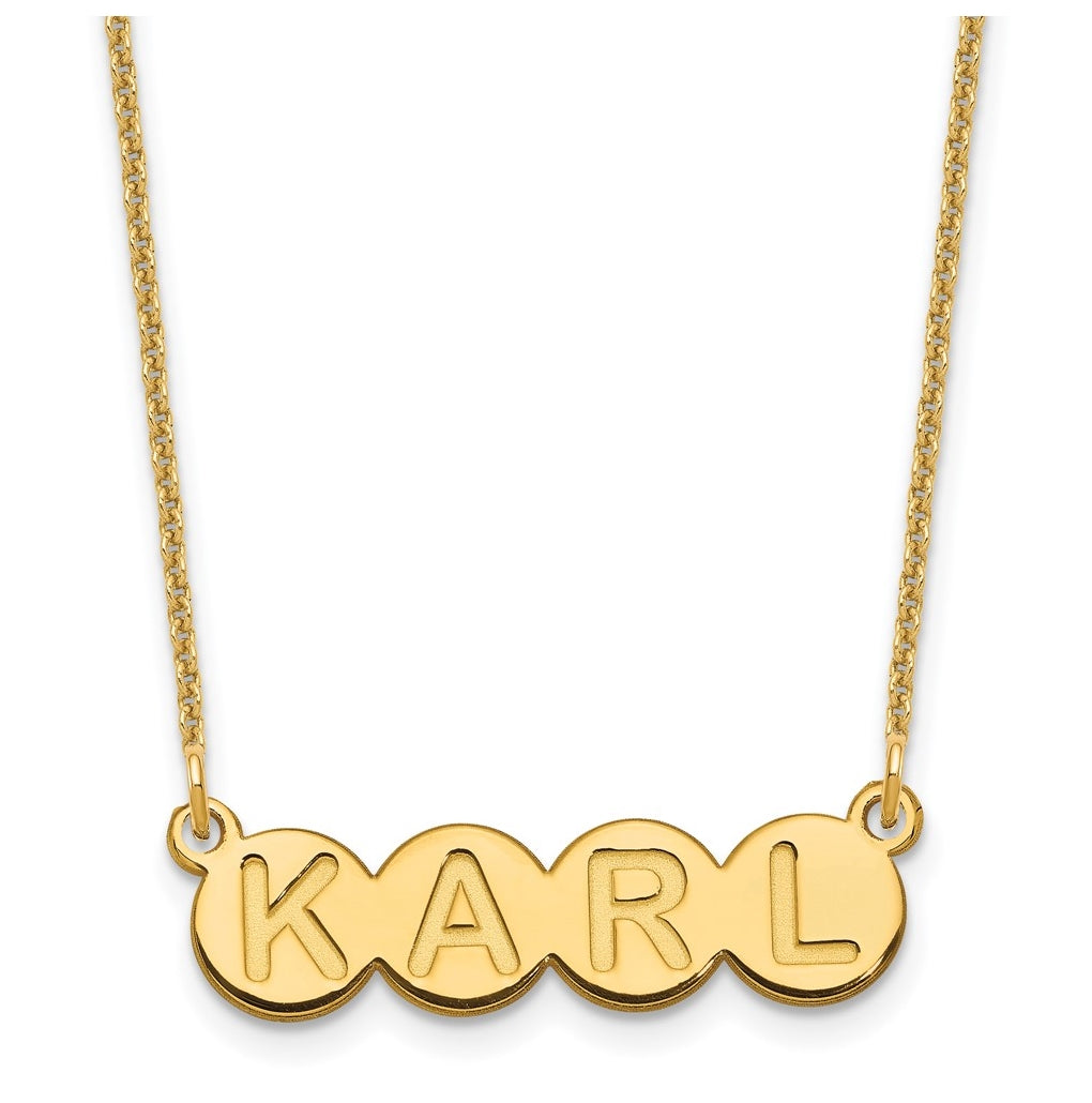 10K Yellow Gold 4 Letter Bubble Necklace