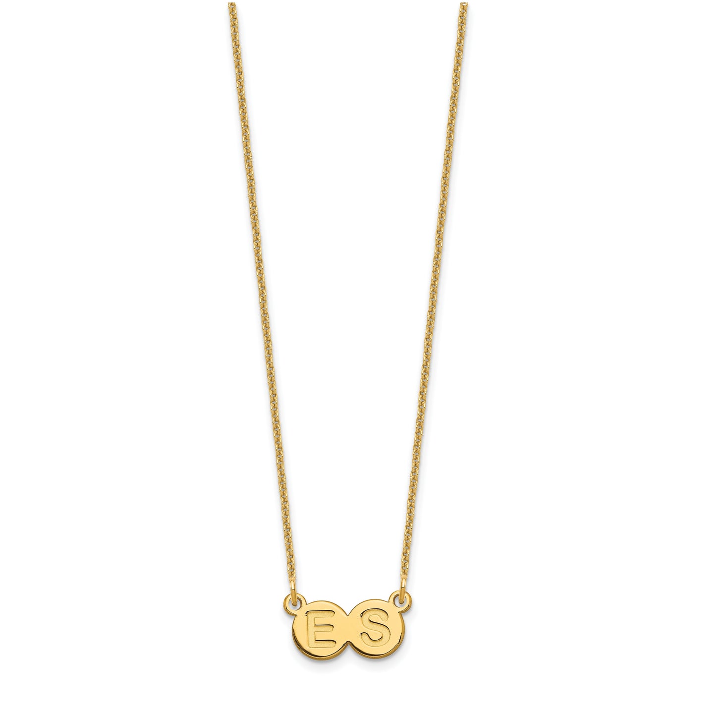 10K Yellow Gold 2 Letter Bubble Necklace