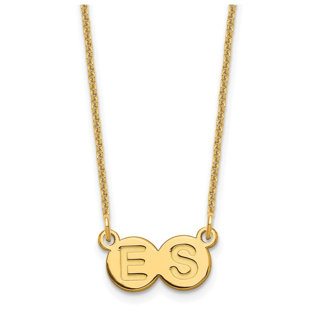 10K Yellow Gold 2 Letter Bubble Necklace