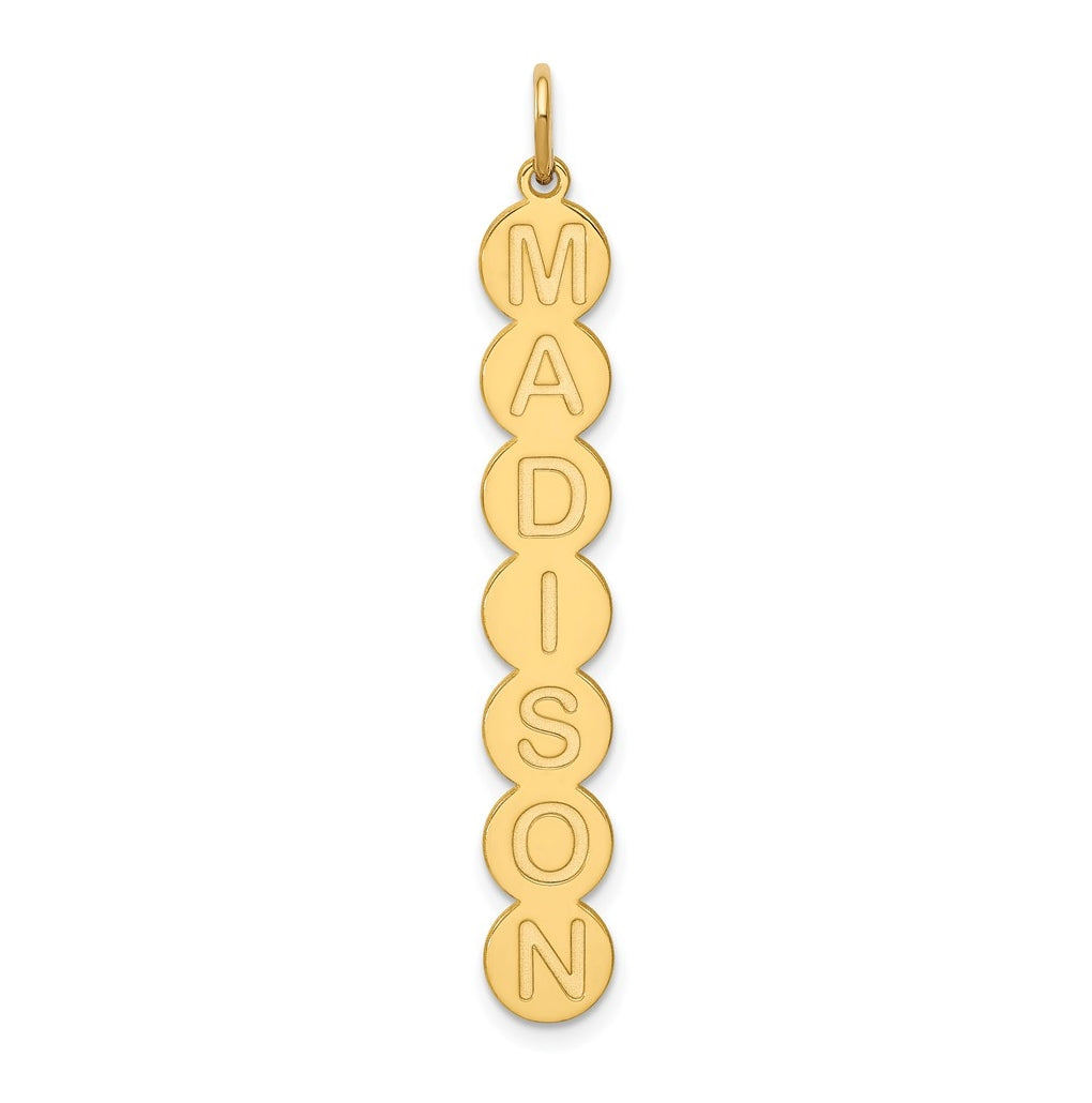10K Yellow Gold 7 Letter Bubble Pendant