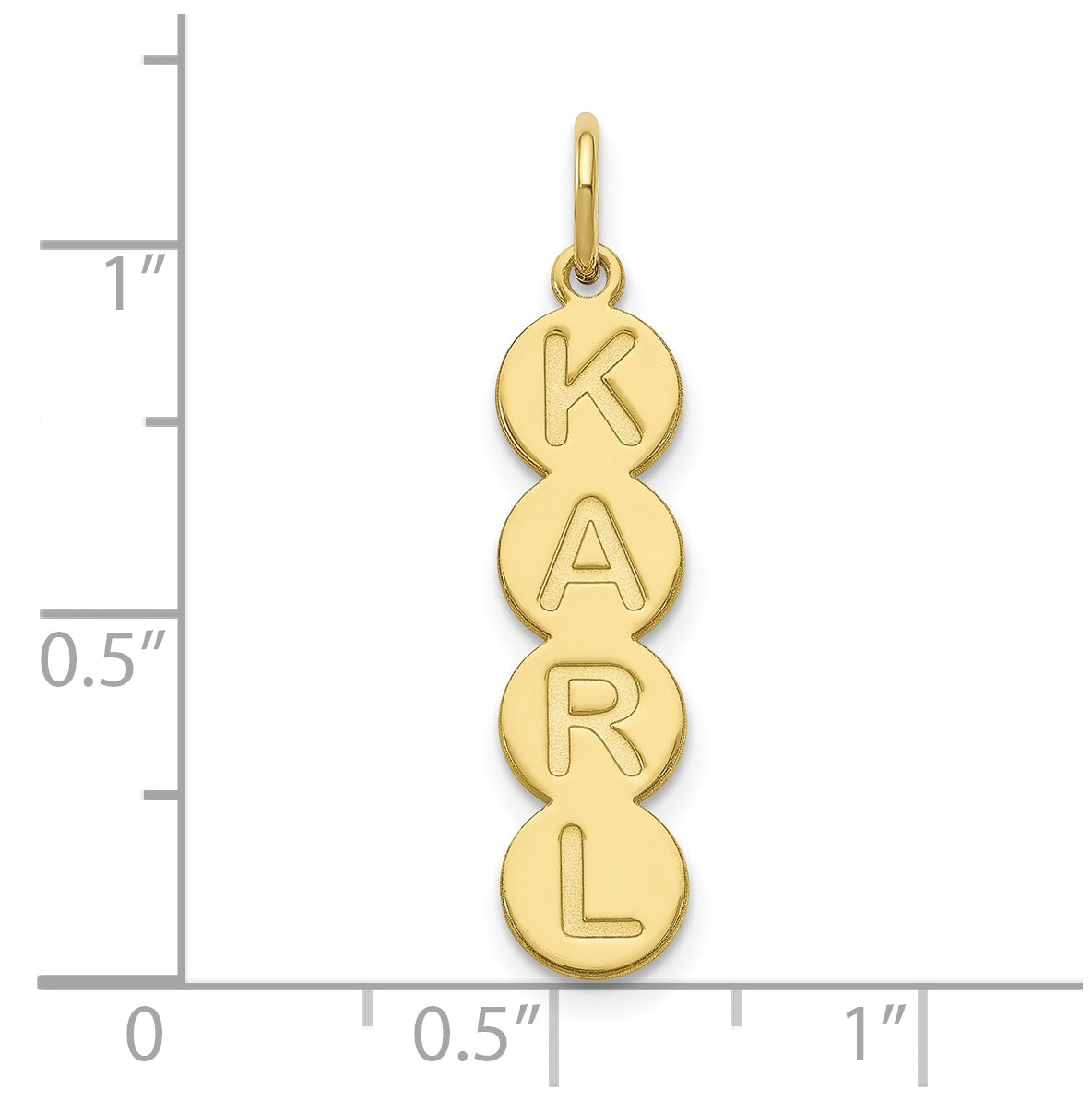 10K Yellow Gold 4 Letter Bubble Pendant