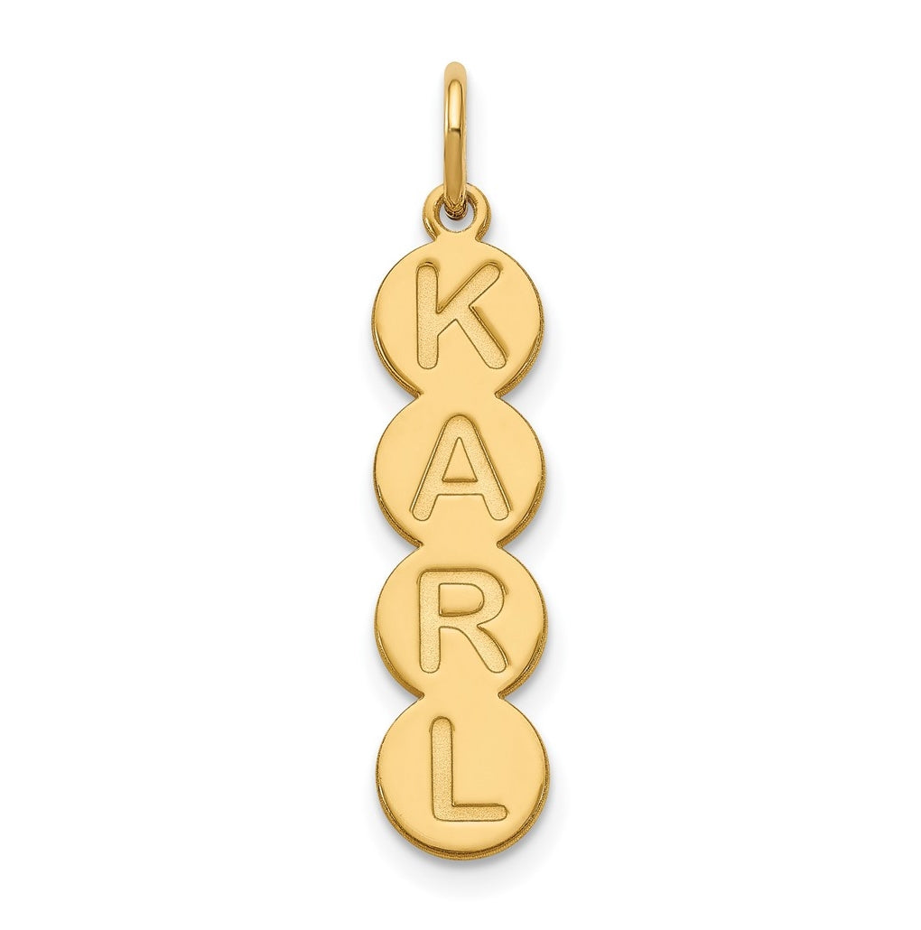 10K Yellow Gold 4 Letter Bubble Pendant