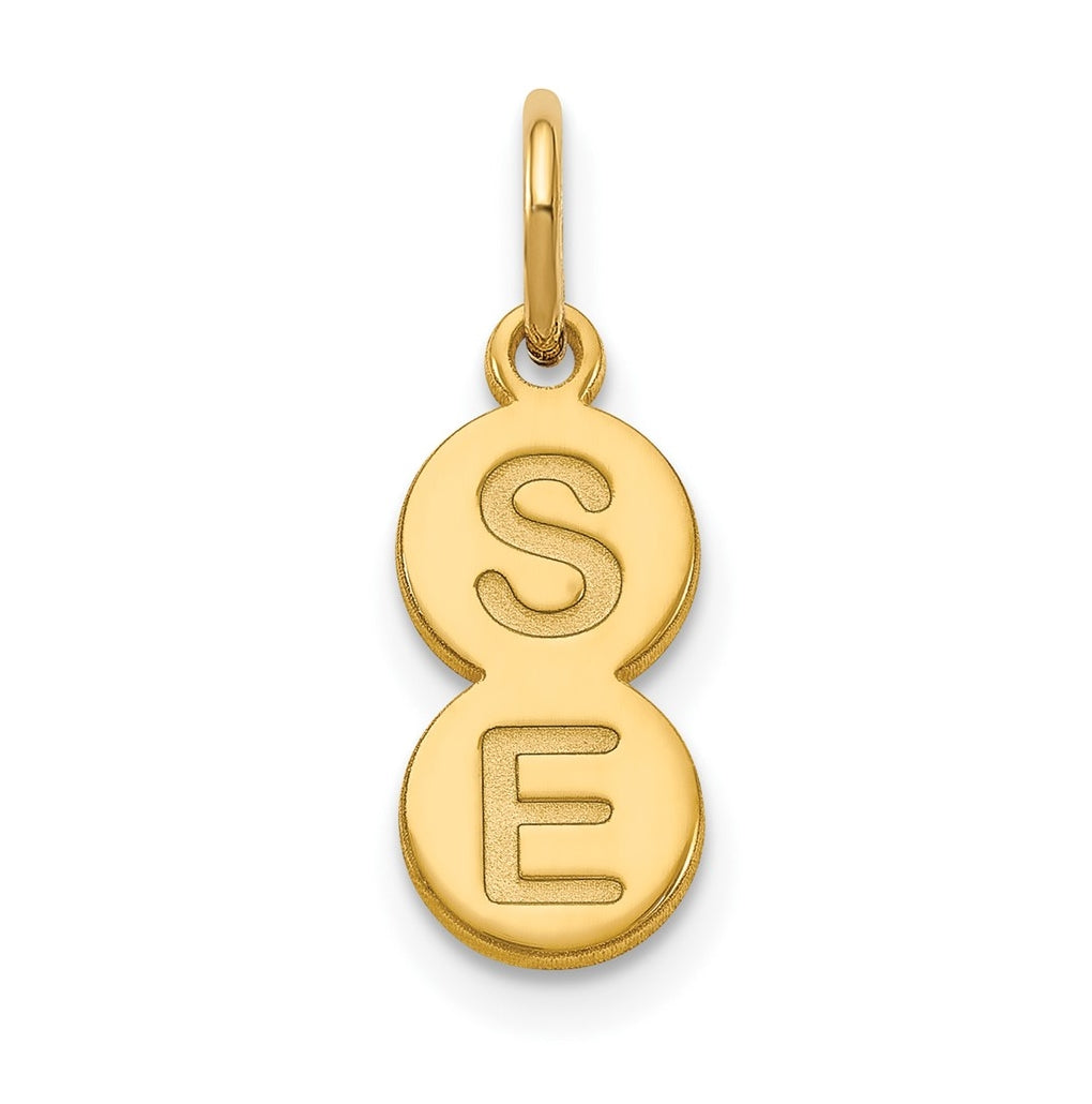 10K Yellow Gold 2 Letter Bubble Pendant