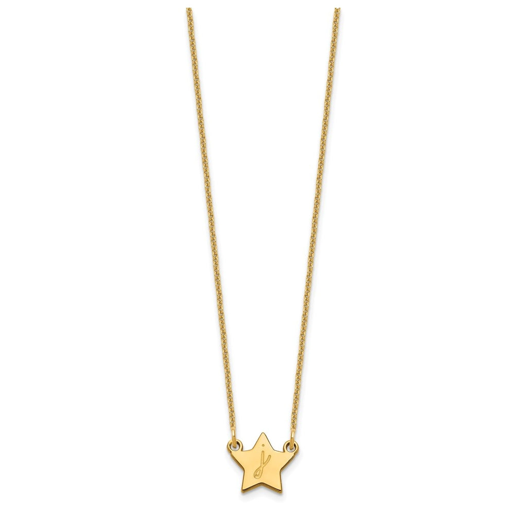 10k Yellow Or White Gold Initial Star Necklace – Elegant Jewelry Gift for Birthday, Anniversary, Engagement, Wedding