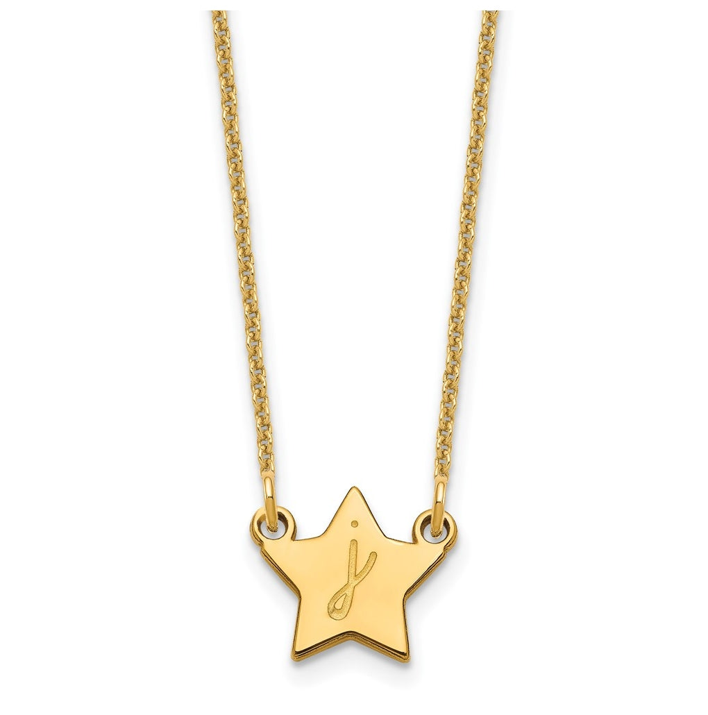 10k Yellow Or White Gold Initial Star Necklace – Elegant Jewelry Gift for Birthday, Anniversary, Engagement, Wedding