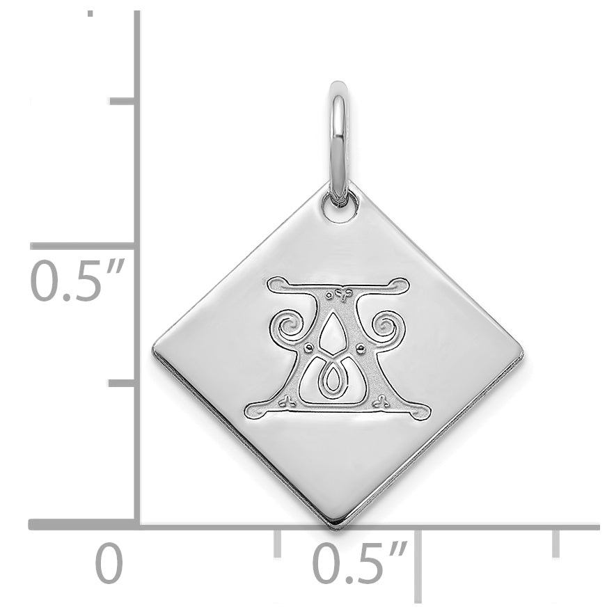 10k Polished White Gold Letter A Initial Charm
