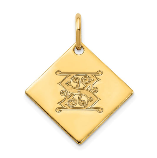 10k Polished Yellow Gold Letter S Initial Charm