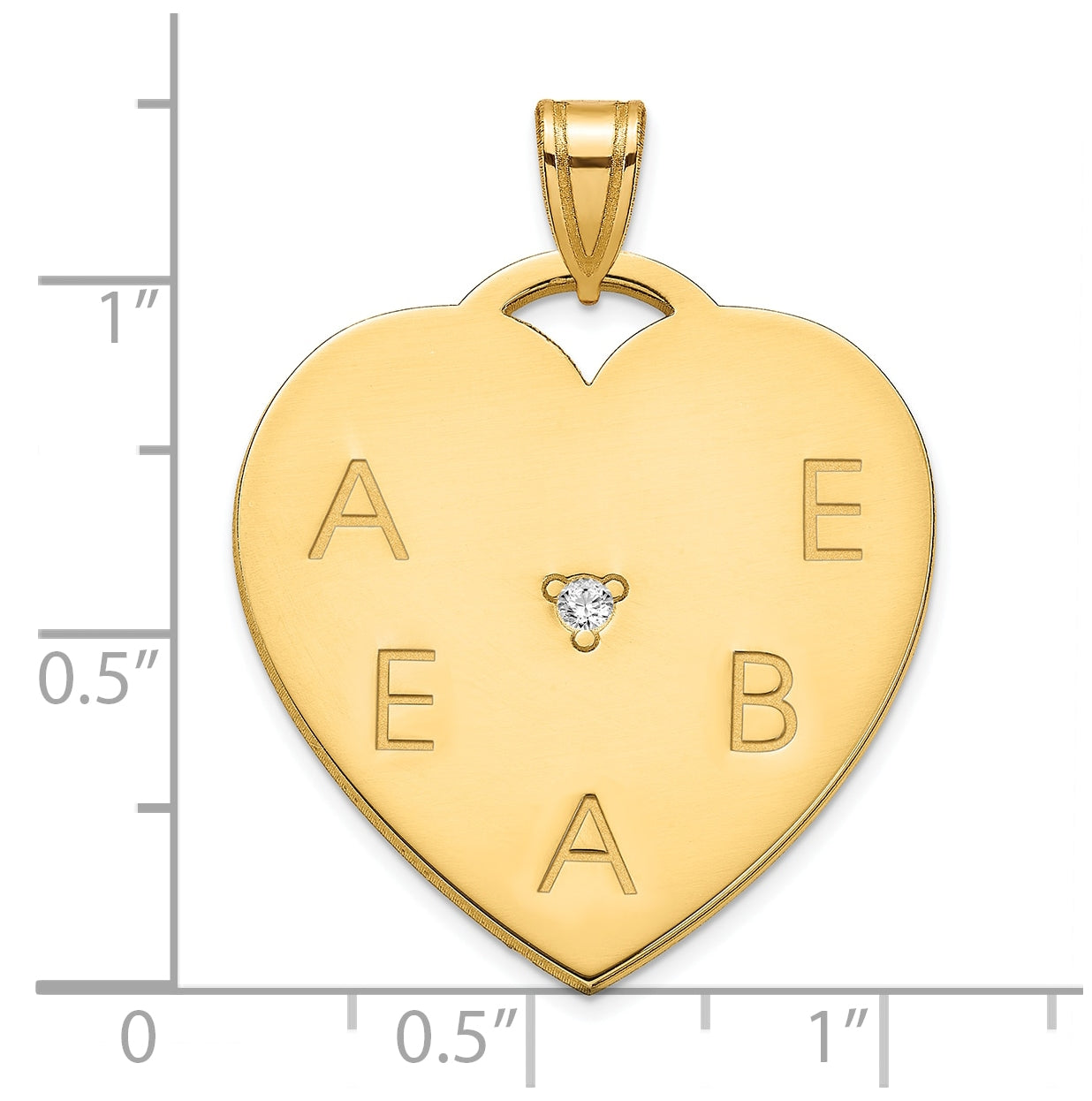 10K Yellow Gold Polished 5 Letter Charm with Diamond