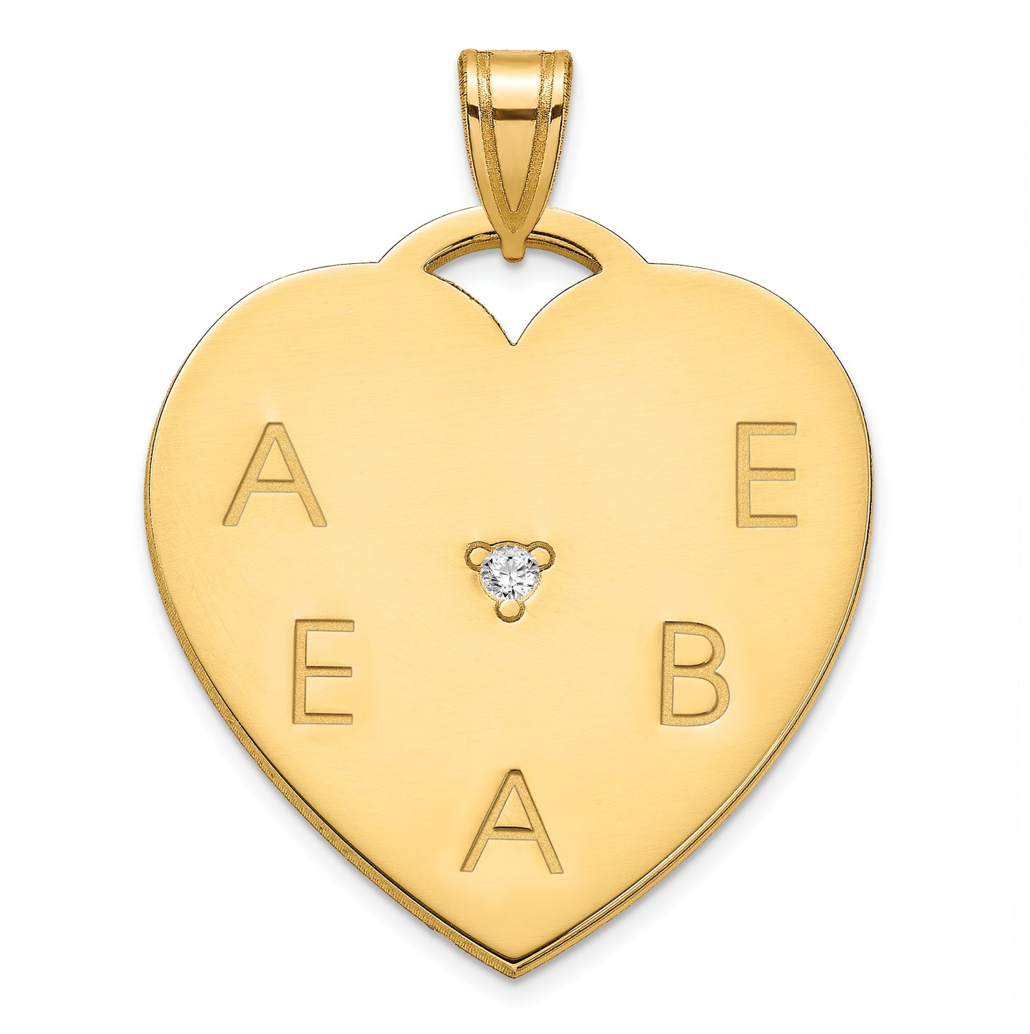 10K Yellow Gold Polished 5 Letter Charm with Diamond