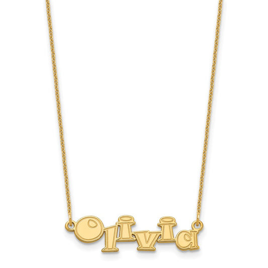 10k Polished Yellow Gold Snap ITC Font Name Plate
