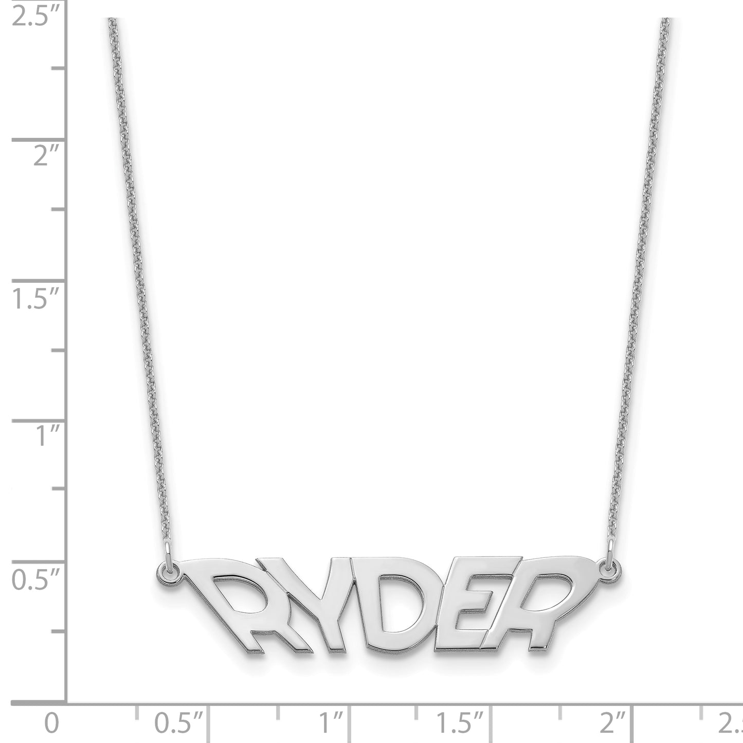 10k Polished White Gold VinnieBoombah Font Name Plate