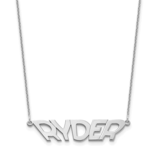 10k Polished White Gold VinnieBoombah Font Name Plate
