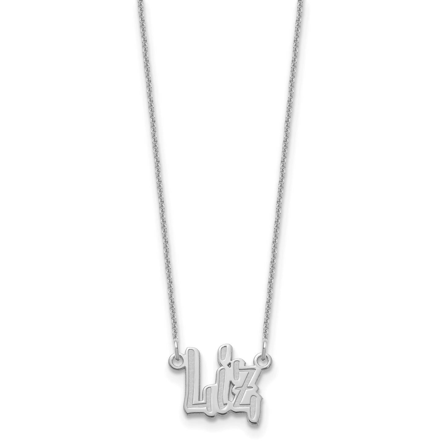 10k Polished White Gold SudegnakNo2 Font Name Plate