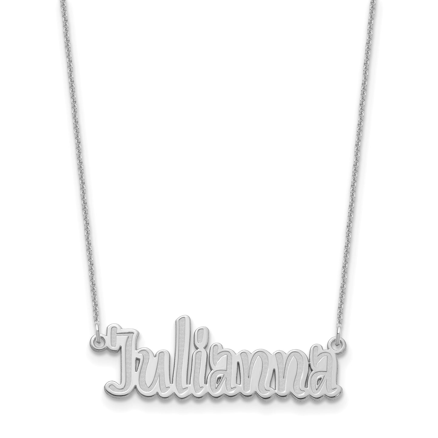 10k Polished White Gold SudegnakNo2 Font Name Plate