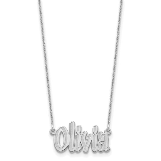 10k Polished White Gold SudegnakNo2 Font Name Plate