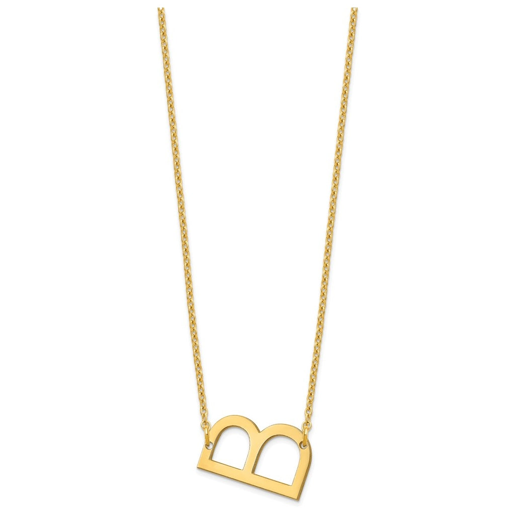 10K Yellow Or White Gold Polished Small Letter Necklace