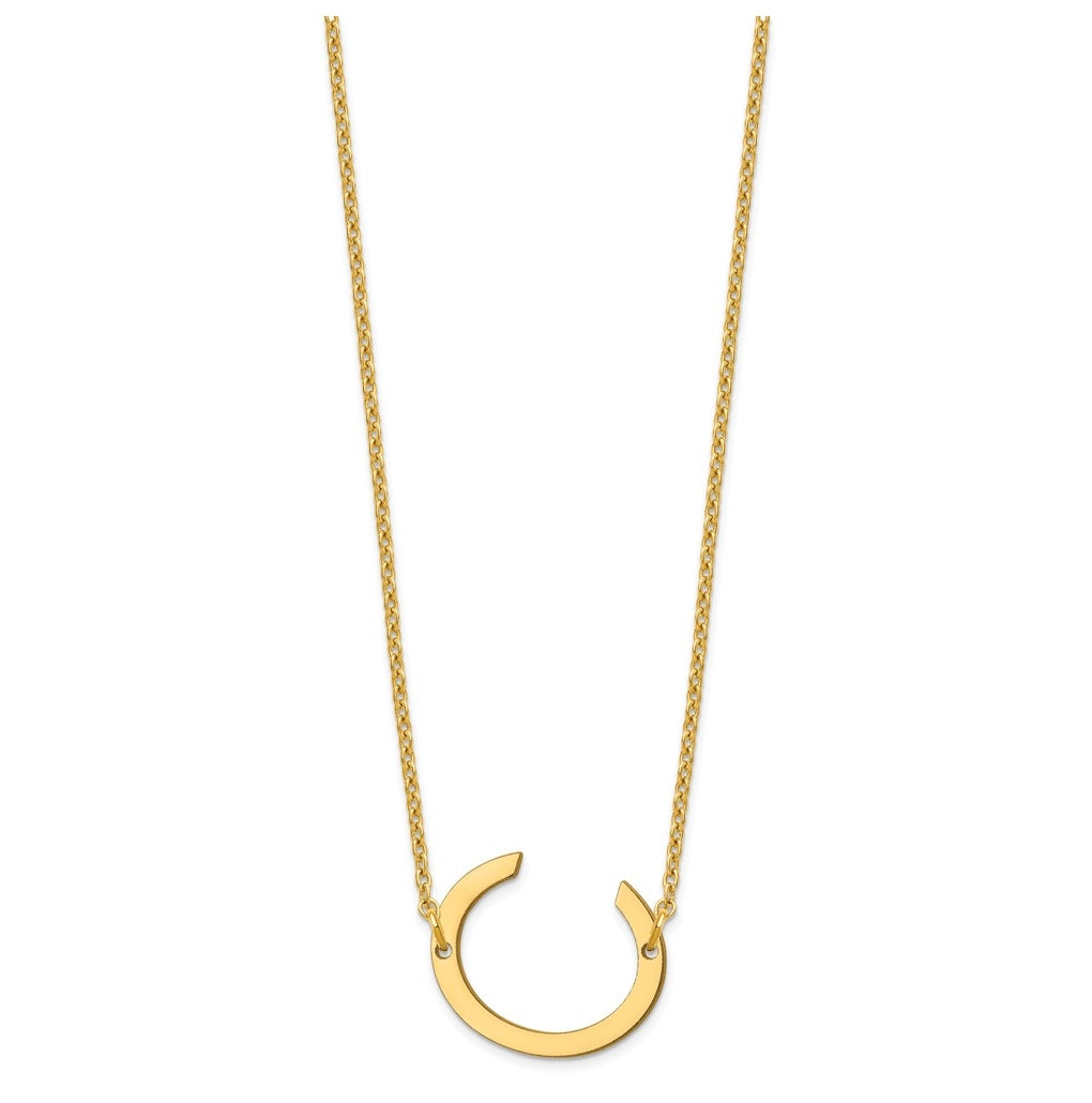 10K Yellow Or White Gold Polished Small Letter Necklace
